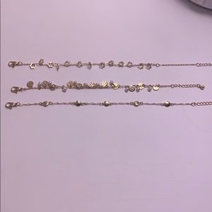 Gold bracelet trio